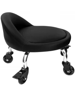 IMMER LIEBEN Rolling Stool with Back Low Rolling Seat with Large Silent Wheels Soft and Waterproof Roller Stool for Home Office, Garage, Library, Sho