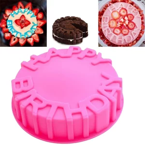 OMDBAGD Birthday Cake Molds for Baking Silicone Cake Pan Tools?Non-stick Cheese Reusable and Durable Pastry Mould for Dessert, Cookie, Bread, Pudding