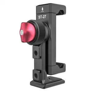 Metal Phone Tripod Mount 3 Cold Shoes & Arca Port, 360 Smartphone Tripod Adapter for iPhone 17 16 15 Cell Phone Stand Holder for Desktop Video Live 