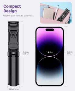Anozer Mini Tripod with Universal Phone Holder & Cold Shoe, Lightweight Phone Stand & Camera Tripod, Compatible with iPhone 14 Pro Max/14 Pro, GoPro,