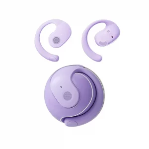 Purple Out of Ear Open Ear Headphones Wireless Ear Hanging Bluetooth Headset, Air Bone Conduction Open Ear Earbuds, OWS Over the Ear Earbuds Open Ear