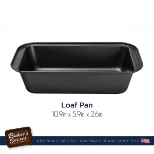 Baker's Secret 2pcs Loaf Pan for Baking Bread, Nonstick Carbon Steel Rectangular Pan 11