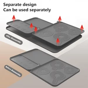 3 Pack Multi Purpose Silicone Mats Thick Heat Resistant Silicone for Dish Drying, Baking, Pet Feeding, Non-slip, Countertop Protector(L 25.6