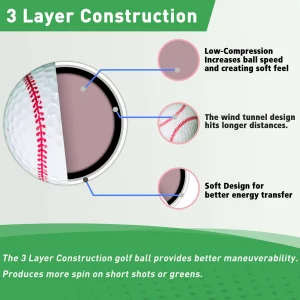 Funny Golf Balls, 6 Pack Colored Balls for Golfers, Fun Kids Golf - Novelty Gifts for Men, Golfing Accessories for Boys & Dad