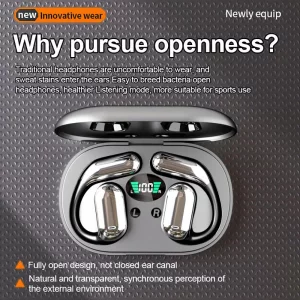 Open Ear Earbuds Bluetooth 5.3 Bone Conduction Headphones Wireless Sport Over Earphones Built-in Mic with Ear Hooks Ear Buds With Charging Case IPX5 