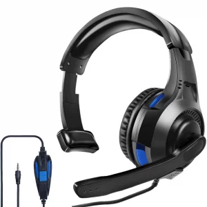 One Ear Headset with Mic for PS5/PS4/Xbox One/Xbox Series X/S/Nintendo Switch/Lite/Steam Deck, Gaming Headphone with Microphone Control, 3.5MM Wired 