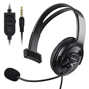 PS5 PS4 Unilateral Headset, 3.5mm Wired Online Gaming One Ear Headphone with Microphone for Playstation 5 4, Xbox , NS-Switch, Laptop, PC, Mobile & T