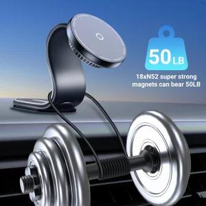 This Hill for 15W Magnetic Car Mount Charger, Aluminum Alloy Material can be Folded Repeatedly, Magnetic Wireless Fast Charging for Car Dashboard/Win