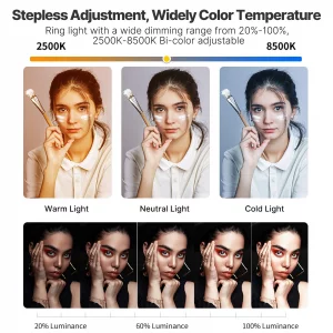 Smartphone Video Rig PICTRON U200 Handheld LED Ring Light Selfie Light Phone Video Stabilizer for Camera, Smartphone, Action Camera, YouTube, Setup, 