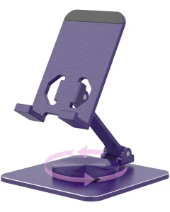 SOJUNER Cell Phone & Tablet Stand for Desk, Aluminum Adjustable Holder for iPhone, iPad & Smartphones || Foldable Mount with 360 Swivel, Stable Base