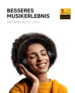 Picun B8 Bluetooth Headphones, 120H Playtime Headphone Wireless Bluetooth with 3 EQ Modes, Low Latency, Hands-Free Calls, Over Ear Headphones for Tra