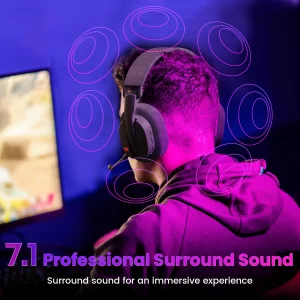 Redragon H888 Wireless Gaming Headset with 7.1 Surround Sound, Tri-Mode Gaming Headphones, 168G Lightweight Design - Detachable Mic - 40MM Driver Sof