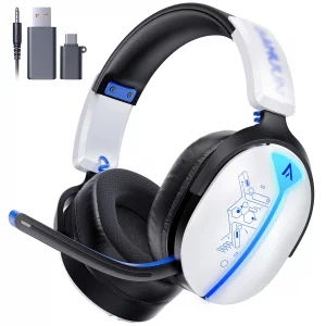 Buwnia Wireless Gaming Headset for Ps5, Ps4, PC, Switch, 2.4GHz+BT5.3 | Competition-Grade Pinpoint | 7.1 Surround Sound for Total Victory | Noise-Can