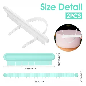 WJIAAA Cake Arc Ruler, 2 Set Fondant Cake Arch Guide Tool Cakes Curved Decorating Tools Swag Marker for Cakes Decorating Baking Measure Pastry Distan