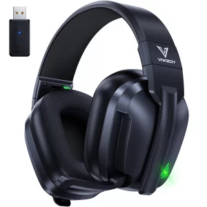 Vakedy HW11 Wireless Gaming Headset for PS5,PS4,PS4 Pro, Switch,Mac,Bluetooth 5.3 Gaming Headphones with Noise Canceling Mic,Gamer Headphones for PC,