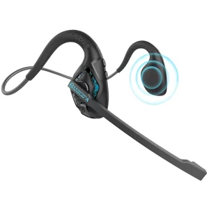 BANIGIPA Bluetooth Headset with Boom Microphone, Open Ear Headphones w/Noise Canceling Mic, Wireless Headset for Phone Laptop PC Computer, Light and 