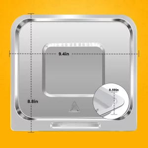 Air Fryer Grill Pan for CHEFMAN 10 Quart Multifunctional Digital air fryer,9.4 * 8.8''Food Grade Nonstick Replacement Rack Parts Tray Grill Crisper P