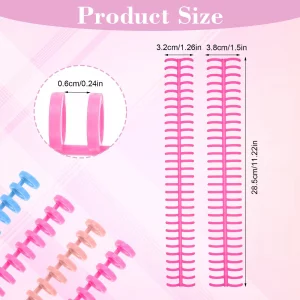 Yuanchu 16 PCS Comb Binding Spines, Plastic Binding Combs 30 Rings Click Binding Spines Colorful Spiral Binding Coils for Teacher Business Document F