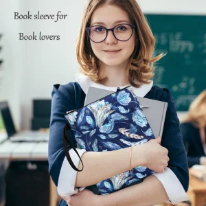 DSIUE Book Sleeve Lover Gifts Protector With Zipper, Covers for Paperbacks, Pouch With Pockets, Accessories, 11.4 X 9 Inch