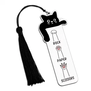 Cat Bookmark - Gifts for Women Girls Cat Lovers, Book Lovers Gifts Book Marks for Reading Women Friends, Funny Metal Bookmark with Tassel Cute Bookma