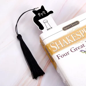 Cat Bookmark - Gifts for Women Girls Cat Lovers, Book Lovers Gifts Book Marks for Reading Women Friends, Funny Metal Bookmark with Tassel Cute Bookma