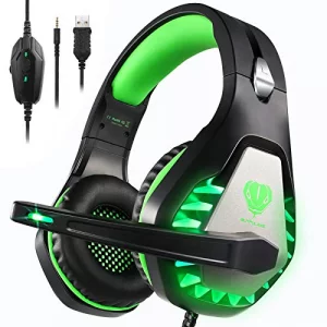 Gaming Headset for PS4, Xbox One, PC, PS5, Laptop, Mac, for Nintendo Switch, 3.5MM Noise Cancelling Over Ear Headphones with Mic, Bass Surround, Soft