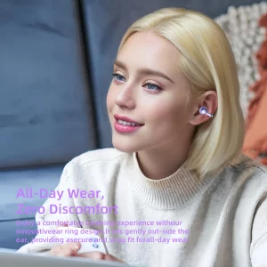 HJX Clip on Earbuds Wireless Open Ear Headphone with Bluetooth 5.4 Headphones,72H Play, Over Ear Buds for Small Ears,Sport Earbuds Workouts-Android/i