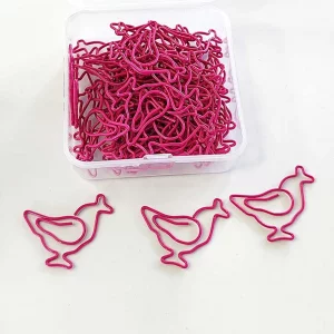 100 Pcs Chick Paper Clips Animal Shaped Paper Clips, Lovely Chicken Shaped Funny Paper Clips Bookmarks Planner Clips, Office Gifts School Gifts for W