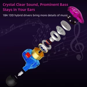 YINYOO Easy KZ ZST Colorful Hybrid Banlance Armature with Dynamic in-Ear Earphone 1BA+1DD HiFi Headset Earphones Wired Ear Buds Wired Drum Headphones