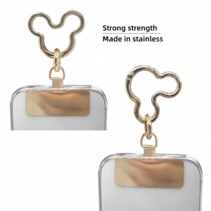 1Mouse Head Universal Phone Lanyard, Metal Cell Phone Chain Anti-Theft Crossbody Strap for iPhone 16, 15 and Most Smartphones, Cell Phone Neck Holder