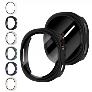 6 Pack Case With Tempered Glass for Samsung Galaxy Watch 8 Screen Protector 40mm Women Men,Hard PC Overall Protection Anti-Slip Scratch-Resistant Cov