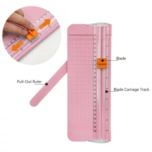 QYQRQF Paper Cutter, A4 Paper Trimmer with Security Safeguard & Side Ruler Portable Straight Edge Cutter for Scrapbooking Craft Paper, Photos, Label,