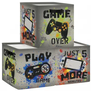 Clastyle Video Game Kid Storage Cube Organizer Set Black Gamepad Closet Clothes Cube Storage Bin Nursery Toddler Toy Box Chest Girl Boy Book Shelf Ba