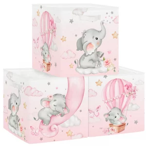 Clastyle Dream Animal Kid Storage Cube Organizer Set Star Clouds Balloon Closet Clothes Cube Storage Bin Nursery Toddler Toy Box Chest Girl Boy Book 