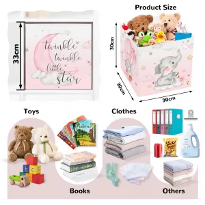 Clastyle Dream Animal Kid Storage Cube Organizer Set Star Clouds Balloon Closet Clothes Cube Storage Bin Nursery Toddler Toy Box Chest Girl Boy Book 