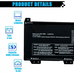 AOMKA L23M4PK5 Laptop Battery Replacement for Lenovo Legion 5 16IRX9 83DG 83EW Series L23X4PK5 L23D4PK5 SB11M64607 5B11M64613 5B11M64609 SB11M64611 5