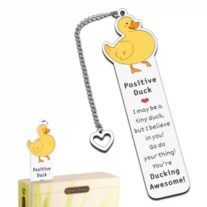 Back to School Supplies for Teen Boys Girls, Book Mark for Reading Lovers Bookish Bookworm Positive Duck Book Marks for Reading Women Encouragement I