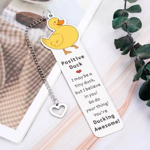 Back to School Supplies for Teen Boys Girls, Book Mark for Reading Lovers Bookish Bookworm Positive Duck Book Marks for Reading Women Encouragement I