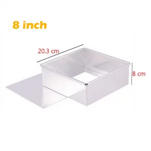 Anodized Aluminum Square Cheesecake Pan Chiffon Cake Mold Baking Mould with Removable Bottom 8 Inch x 8 inch x 3 inch