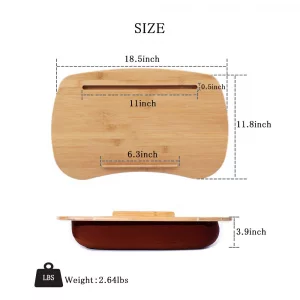 SUMISKY Lap Desk-Portable Laptop Table with Bamboo Platform Phone Holder (M(18.5