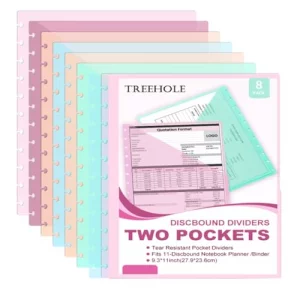 8 PCS Discbound Dividers Letter Size Disc Planner 2 Pocket Fit 8.5