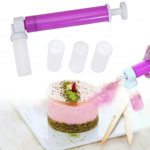 Manual Airbrush for Decorating Cakes,Airbrush Pump Coloring Spray Gun with 4pcs Cake Spray Tube,DIY Baking Cake Airbrush Pump Tools for Cakes Cookies