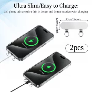 Psyqtsuary 2 Pcs Phone Tether Tab Mobilephone Safety Strap 2 Way Metal Double Head Cellphone Lanyards Patch Strap Insert Remote Control Tether Lanyar