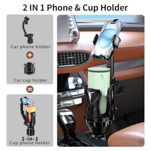 Phone Holders for Your Car, Adjustable Car Cup Holder Expander with Rubber Grip, Secure Hold, Multi-Scenario Use for Drivers, Commuters & Road Trips,