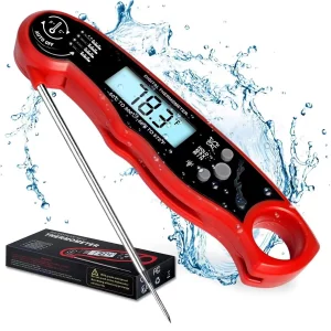 Meat Thermometer Digital for Cooking and Grilling, Collapsible Probe, with Magnet, Calibration, Backlight Waterproof Food Thermometer, Instant Read T