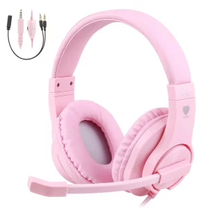 BlueFire Kids Headphones for Online School, Children, Teens, Boys, Girls, 3.5mm Stereo Over-Ear Gaming Headphone with Microphone and Volume Control f