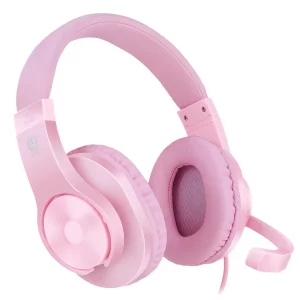 BlueFire Kids Headphones for Online School, Children, Teens, Boys, Girls, 3.5mm Stereo Over-Ear Gaming Headphone with Microphone and Volume Control f