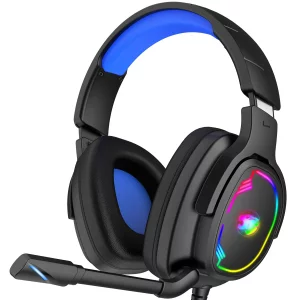 Jimonyer Gaming Headset for PC/PS4/PS5/Xbox One/Switch, Stereo Surround Sound Gaming Headphones with Noise Canceling Flexible Mic, Computer Headset w