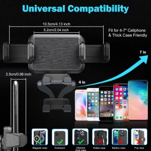 Upgraded Car Phone Holder for Toyota Tacoma 2016 2017 2018 2019 2020 2021 2022 2023, 3rd Gen Tacoma Dashboard Clip Cell Phone Cradles Adjustable Phon