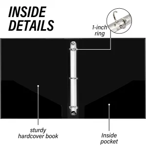 Miwasion Cute Mini 3 Ring Binder for Sturdy 1 Inch Round Rings Letter-Size Paper(5.5
